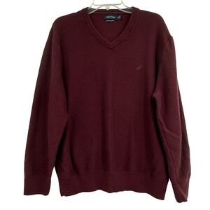 Nautica Men's V-neck Pullover Cottonblend Sweater XXL Preppy Minimalist Academia